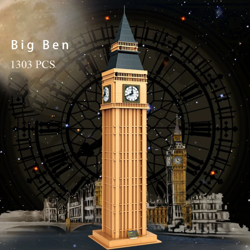 Всемирно известная архитектура британская модель Биг Бен строительные блоки