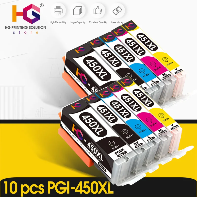 

10PCS Compatible PGI 450 CLI 451 Ink cartridge For Canon PIXMA IP7240 MG5440 MG6340 MX924 MG7140 MG6440 MG5540 Printers