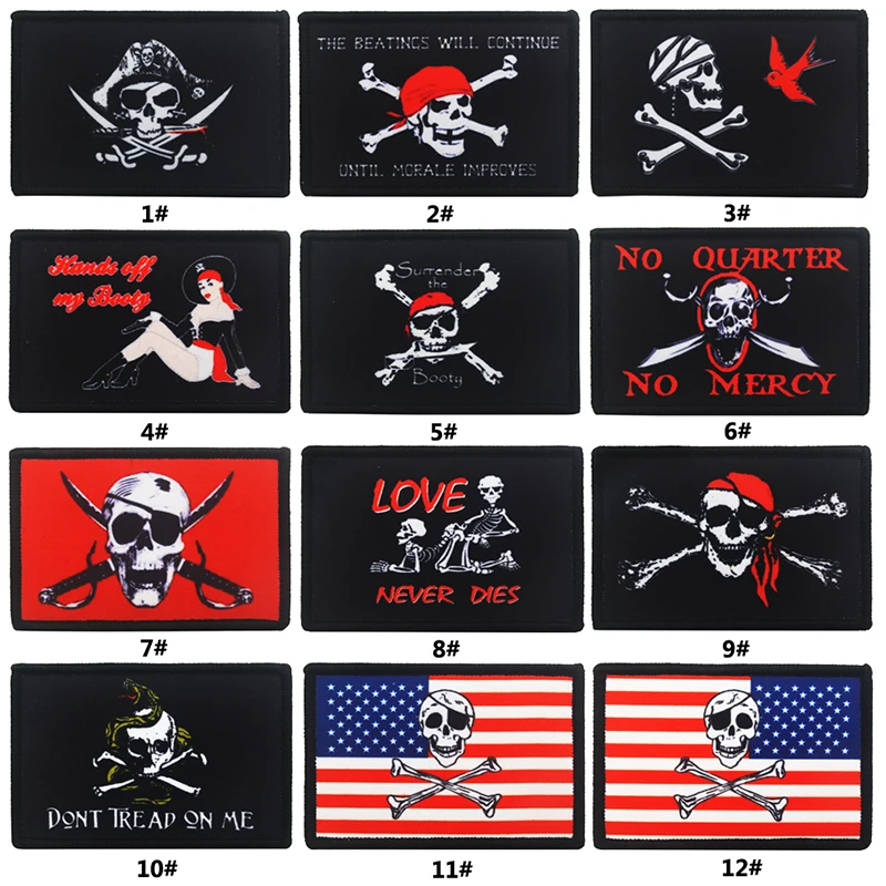 

Digital Gimmick Pirate Cloth Label Don'T Step On My American Flag Tactical Chapter Backpack Clothing Denim Decorative Label