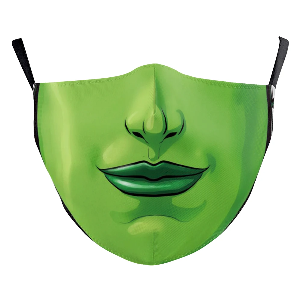 

3D Big Face Mouth Print Masks Breathable Reusable Unisex Mouth Cover Outdoor Adult Kids Adjustable Mask For Face Fashion