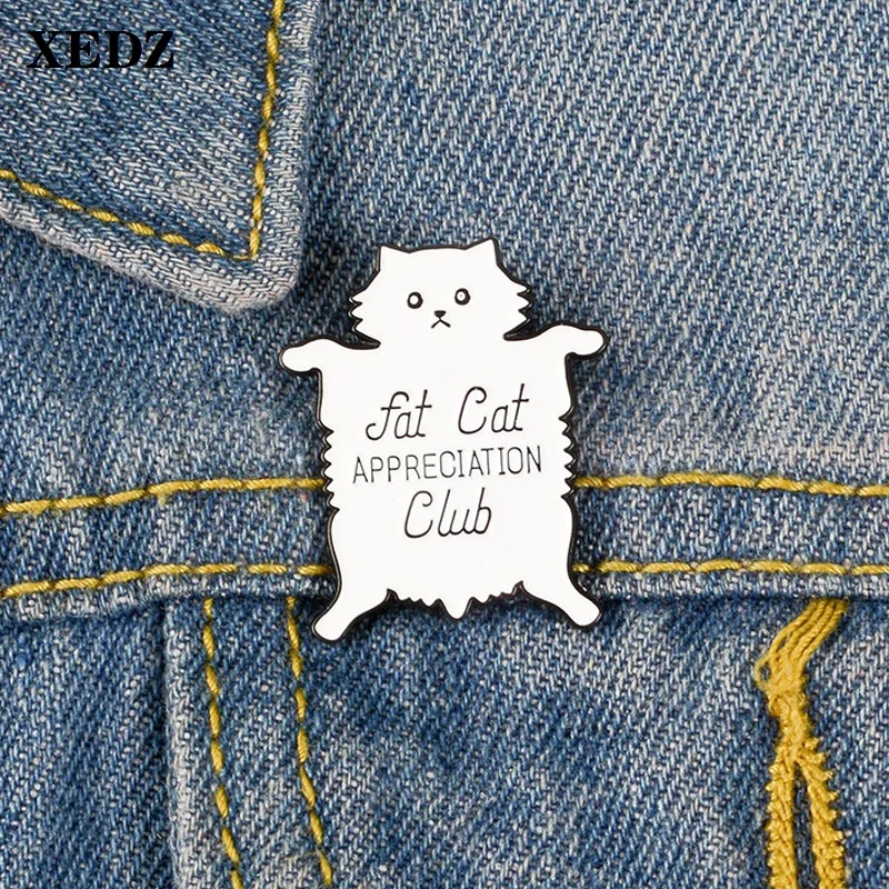 Эмалированная заколка в виде белого кота XEDZ милая идентичная кошка клубная