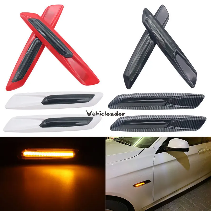 

2x светодиодный боковые габаритные огни светильник лампы сигнала поворота Blade Форма в черном корпусе с 12V для BMW E60 E61 E39 E81 E82 E87 E90 E91 E92 E93