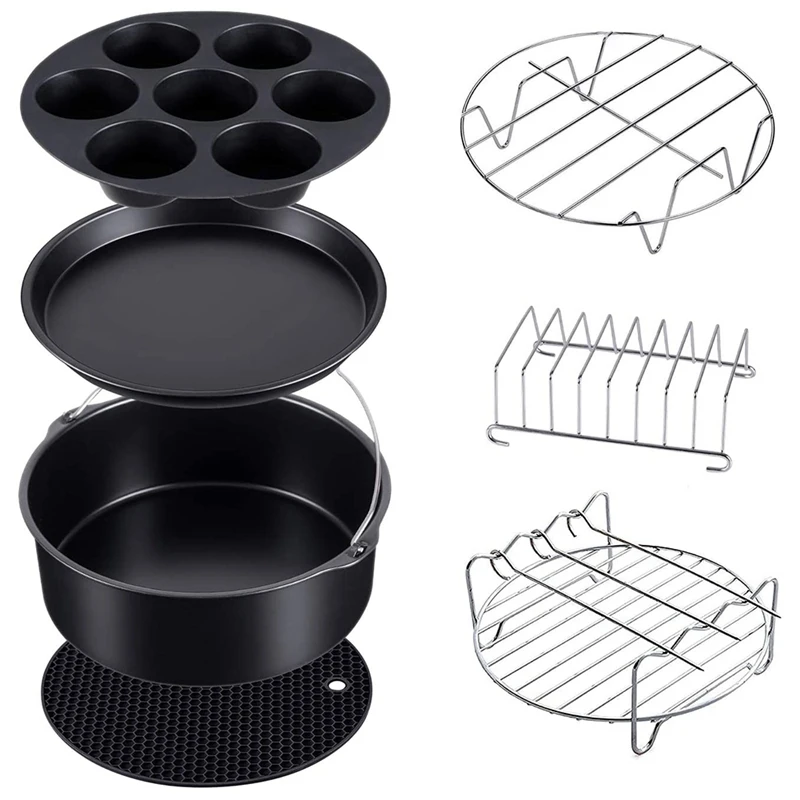 

7 Set Pressure Cooker, Steamer & Air Fryer Bakeware Accessories Compatible for Ninja Foodi 5&6.5&8 Qt OP101,OP301,OP302