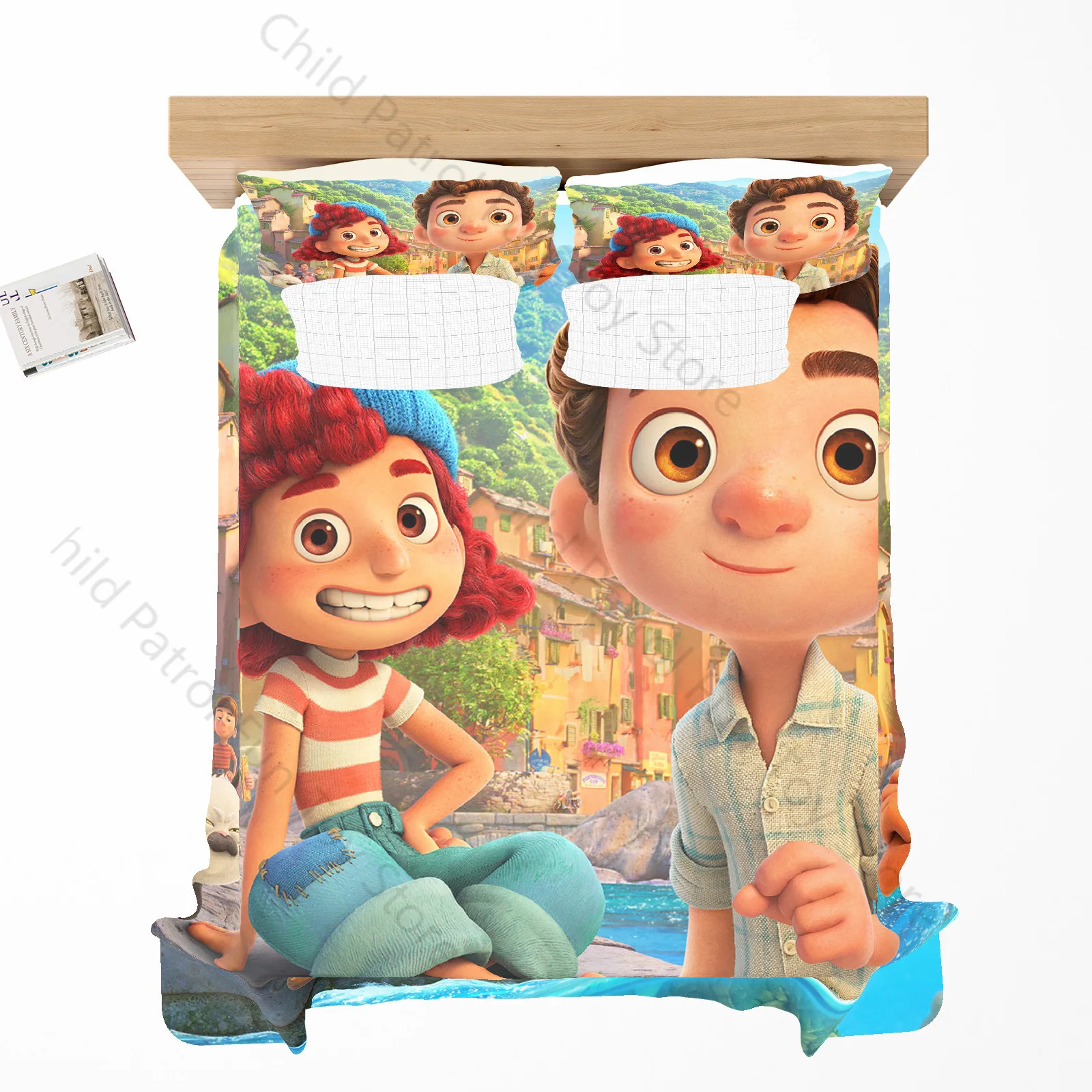 

Disney Cartoon 3D Printed Luca Alberto Sea Monster Boys Bedding Set Home Textile Queen Size Cute Anime Bed Sheets Kids Gifts