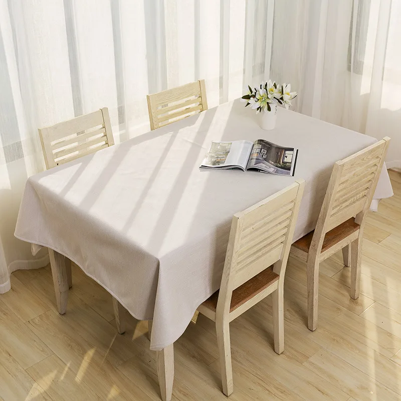 Скатерть из льна прямоугольная однотонная скатерть для стола кухни столовой