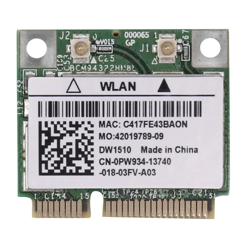

BCM94322HM8L BCM94322 Dual Band 300Mbps Mini PCIE WiFi Wireless Network Card 802.11A/B/G/N DW1510 for Mac OS/Hackintosh