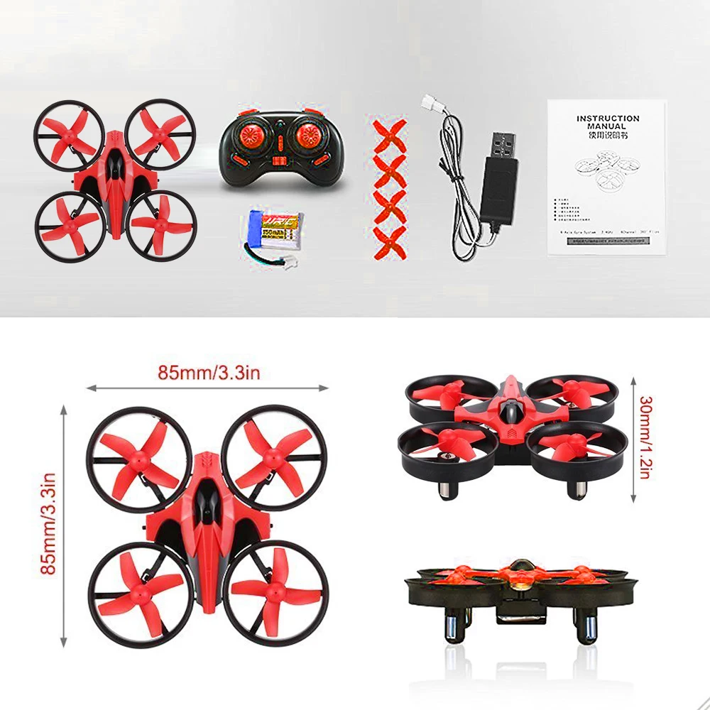 Мини 2 4G 4 х колесный Квадрокоптер с дистанционным управлением вертолетный
