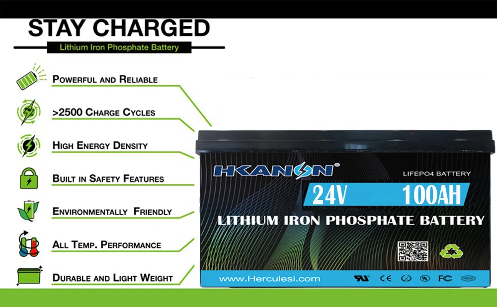 Литий-железо-фосфатный Аккумулятор для электромотоцикла 2 кВт/ч 24 В 100 А/ч lifepo4