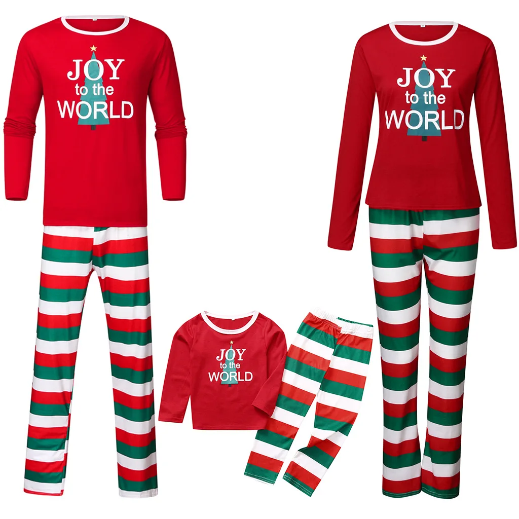 

Autumn and Winter New Home Clothes, Night Clothes Fashion Suit Christmas Tree Parents and Children Family Christmas Pajamas