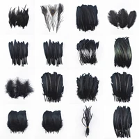 20pcs variety of black feathers rooster goose feathers ostrich pheasant feathers for crafts carnaval assesoires feather decor
