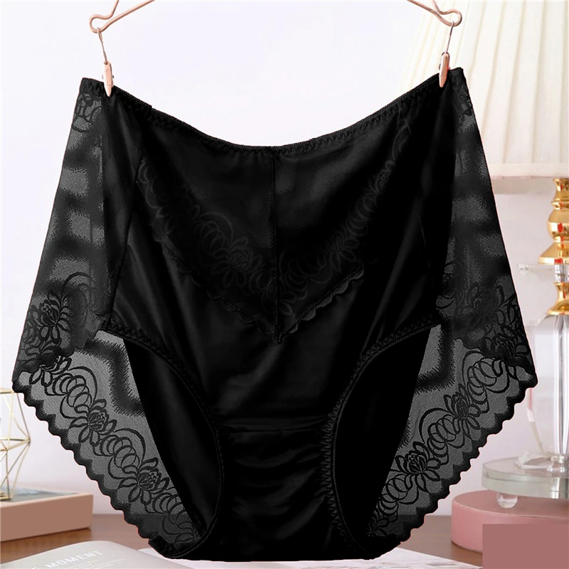 

Sexy Lingerie Female Seamless Panties Super Large Size Underwear Women High Waist Lace Hollow Out Underpants Plus Size Brief