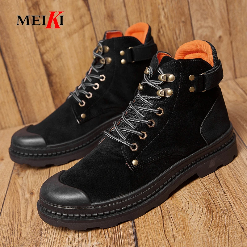 MEIKI/Новинка сезон осень-зима мужские замшевые модные зимние ботинки унисекс