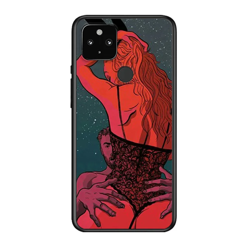 

Very Sexy Hot Girls Soft TPU Silicone Black Cover For Google Pixel 5 4A 5G 4 XL Phone Case