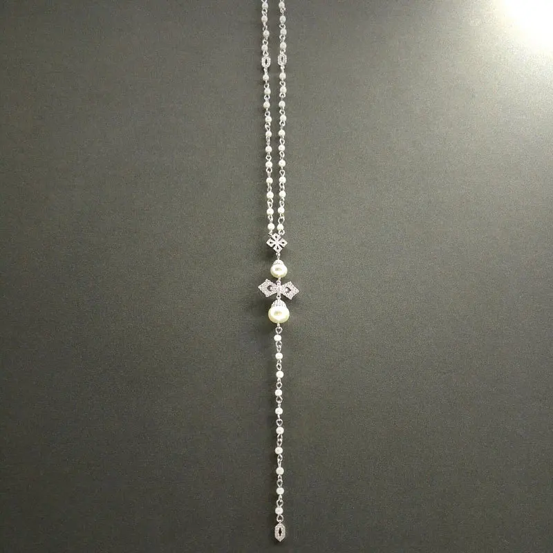 

s925 sterling silver September new cross-shaped pendant adjustable necklace women fashion mid-length bohemian style