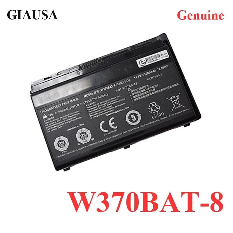 Натуральная W370BAT 8 ноутбук Батарея для Clevo W350ET W350ETQ W37ET NP6350 NP6370 A522 A722 6 87 W370S