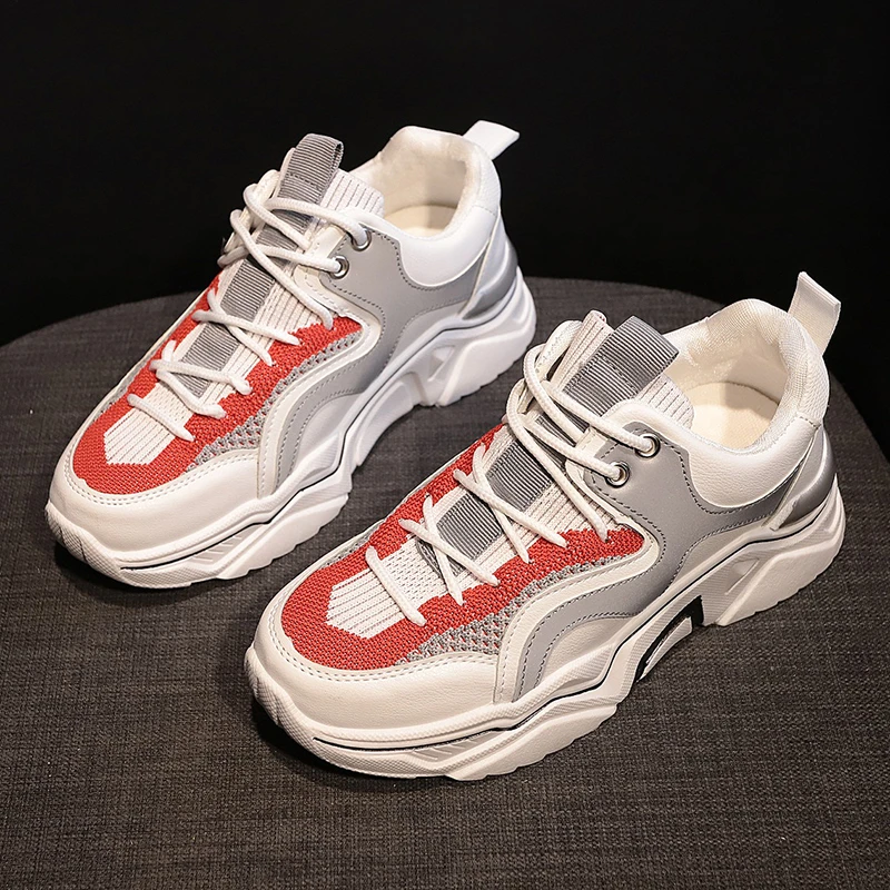 Женские кроссовки на толстой подошве 5 см модные платформе для женщин