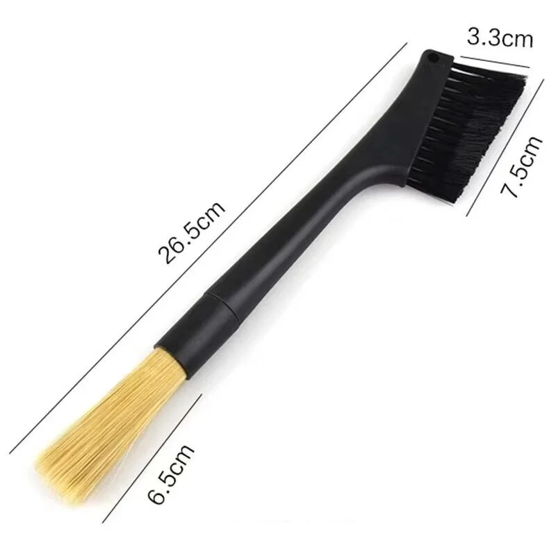 1PC Double Head Lucullan Съемная двойная головка кисточка для салона автомобиля вентиляционная щетка для очистки воздуха состояние глубокая щетка для пыли для детализатора - Цвет: 1PC Double Head