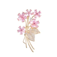 designer sweet temperament flower brooches pins women fashion wedding party corsage shining crystal luxury brand brooch pin