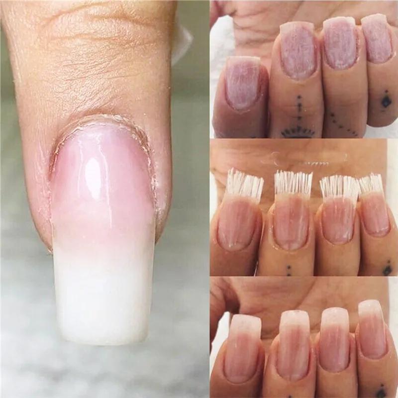 30/60 шт. наращивание ногтей волокна Fibernails наращивания акрилом Советы Набор Стекло