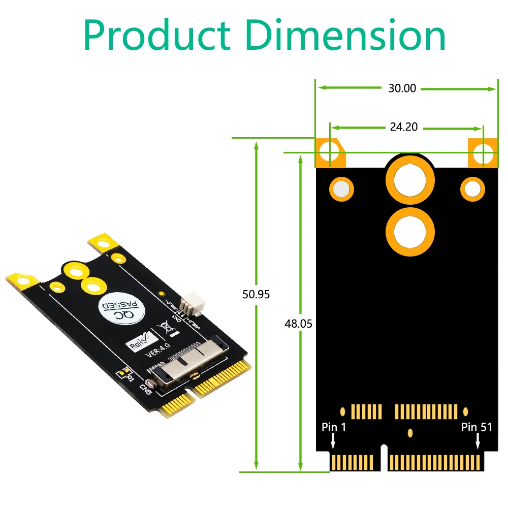 Плата адаптера преобразователя Mini PCIe для Broadcom BCM943602CS BCM94360CD BCM94331 BCM94331CD BCM943224P Wi-Fi и
