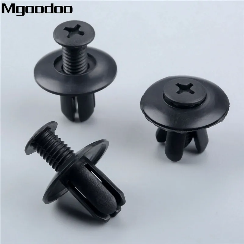 

Mgoodoo 50pcs/set 8mm Hole Door Rivet Plastic Clip Fasteners Black Cars Lined Cover Barbs Rivet Auto Fasteners Hot