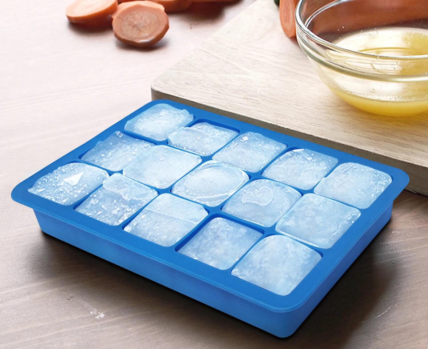 

EHZ Ice Cube Trays Silicone Ice Cube Trays Molds Square Ice 15 Grids Drink Beer Whiskey Cocktail Cooling Artifact