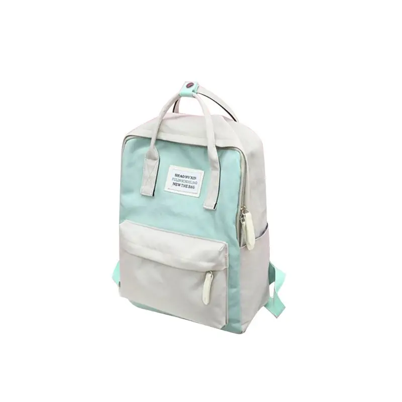 

Harajuku Backpack Waterproof Canvas Large Capacity Students Backpack Campus Pink Blue