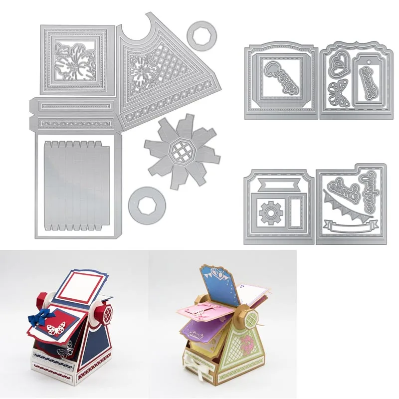 

Metal Cutting Dies Flip the box cut die mold decoration Scrapbooking Embossing paper craft mould punch stencils