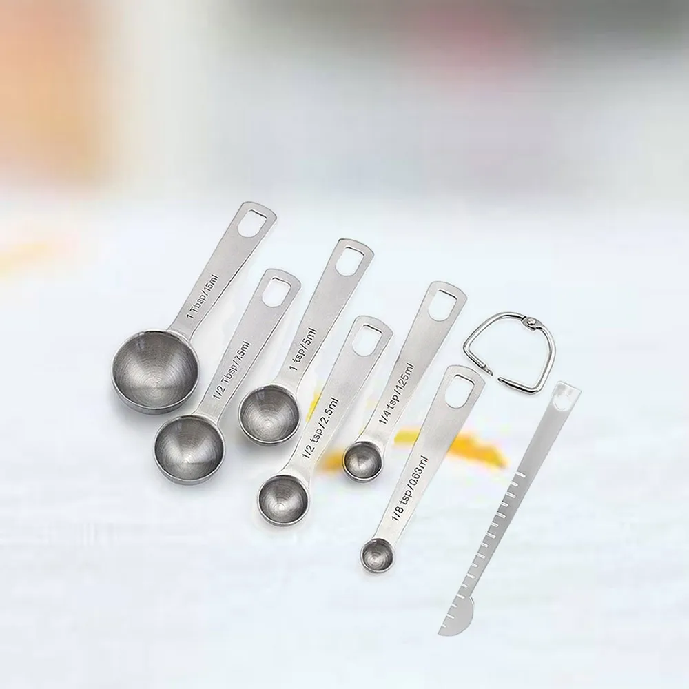 

1 Set Stainless Steel Measuring Spoons Measuring Tools Kit For Dry Liquid Ingredients Baking Tool Accessories Kitchen Supplies
