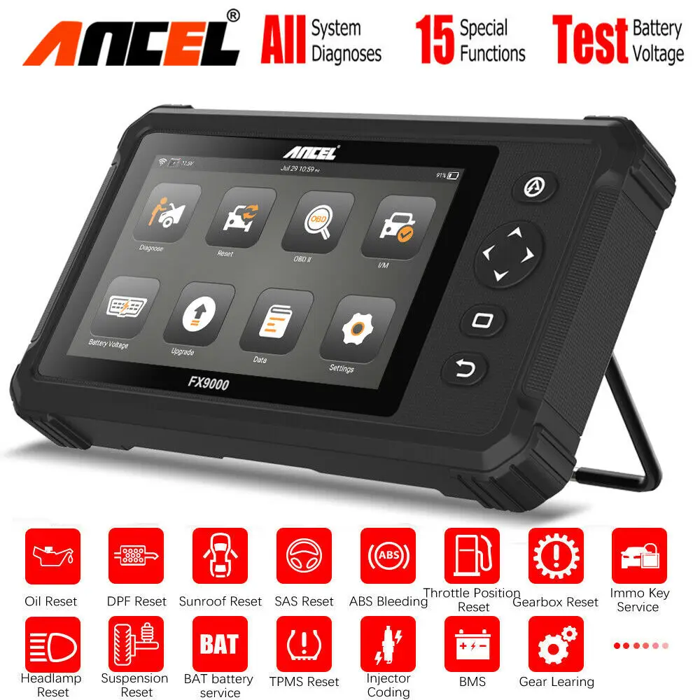 

Ancel FX9000 OBD2 Professional Diagnostic Scanner Full System Oil SAS ABS Bleeding DFP Reset OBD 2 Scanner Car Diagnostic Tools