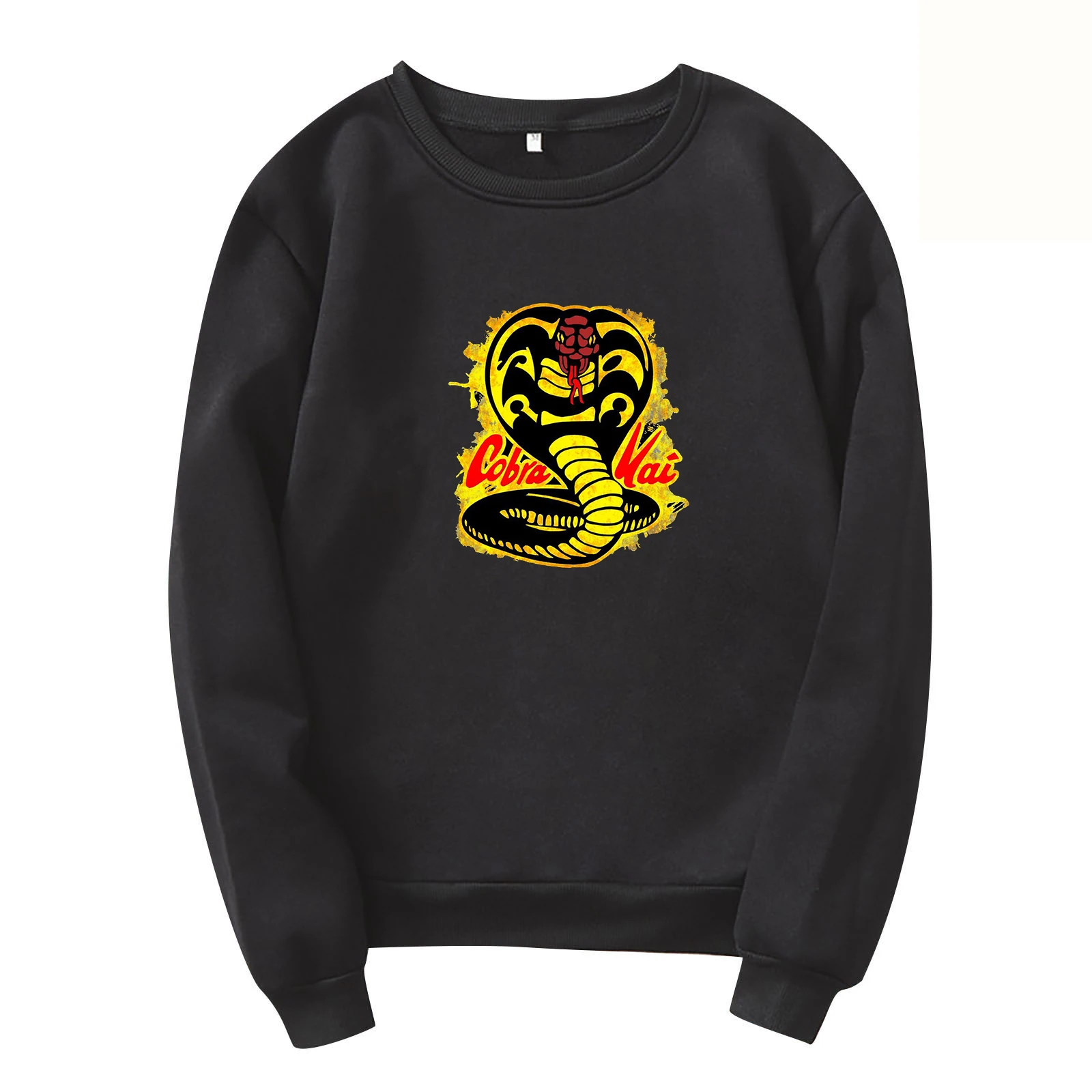 

Свитшот Cobra Kai для мужчин и женщин, хлопковый пуловер свободного кроя, с круглым вырезом и длинным рукавом, уличная одежда в стиле хип-хоп