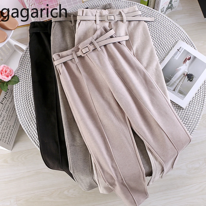Gagarich женские брюки осень зима шерстяные корейские повседневные с высокой талией