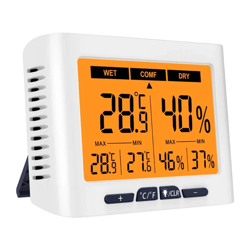 

LCD Hygrometer Indoor Thermometer, Desktop Digital Thermometer with Temperature and Humidity Monitor for Home Garage Greenhouse