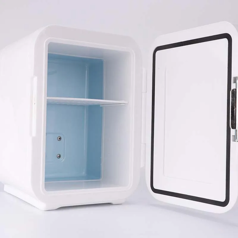 구매 미니 6L 휴대용 스킨 케어 냉장고 온도계 압축기, 12v 화장품 정리 및 보관 책상 스탠드 침대 룸