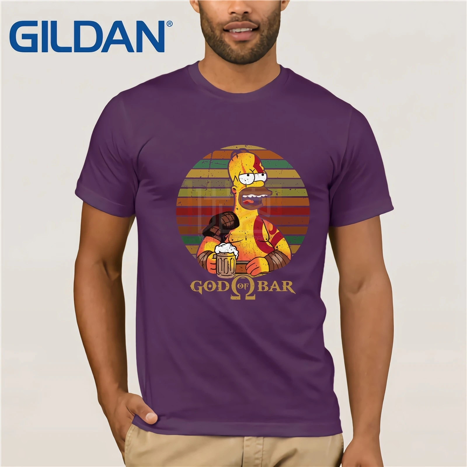 Homer Simpson God Of Bar De Typhoonic футболка мужская с коротким рукавом Футболка|Мужские