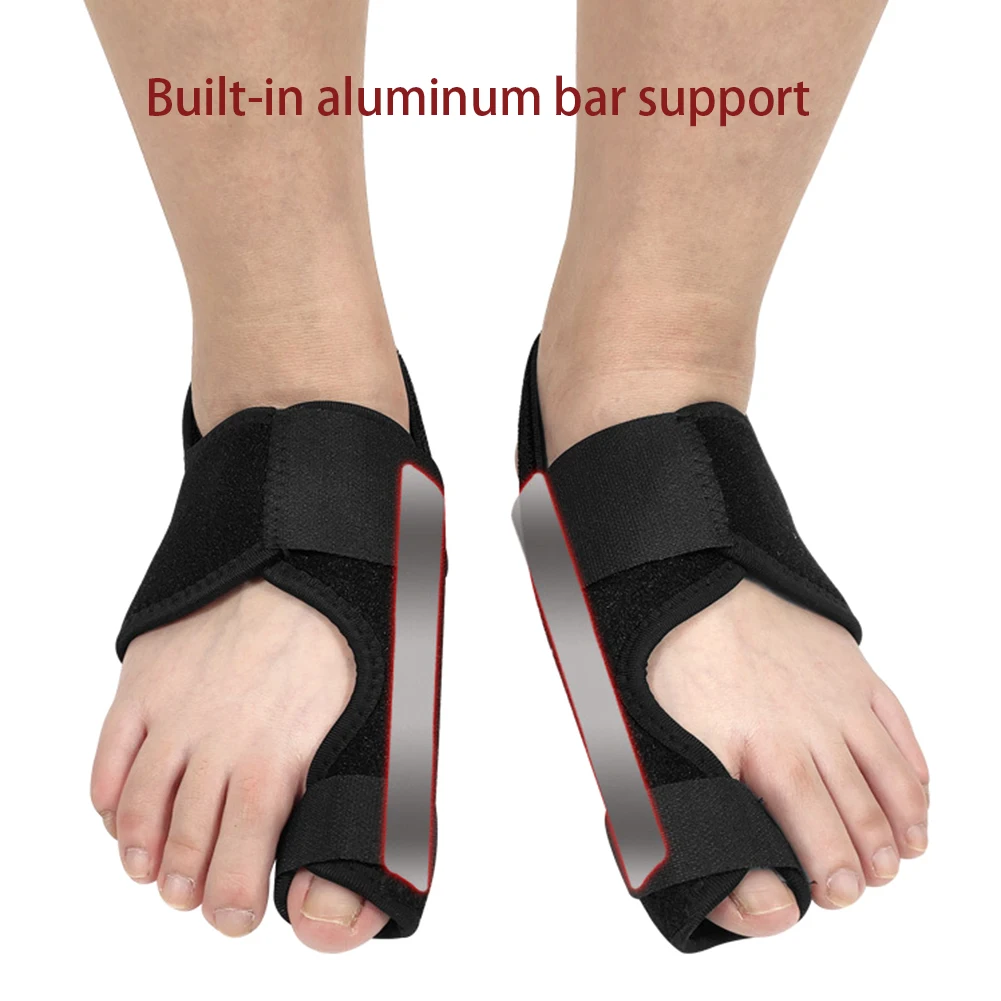 

1pair Soft Foot Care Orthotics Bunion Corrector Aluminum Strip Toe Separator Adjustable Strap Orthopedic Elastic Straightener