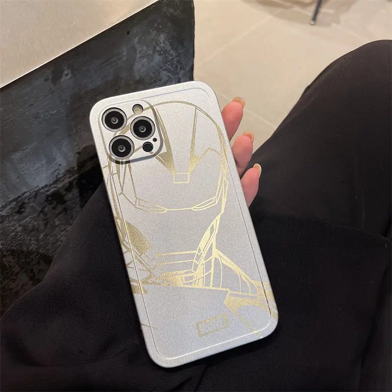 Мягкий чехол для телефона Marvel Железный человек Человек-паук iPhone 13 12 11 Pro MAX модный