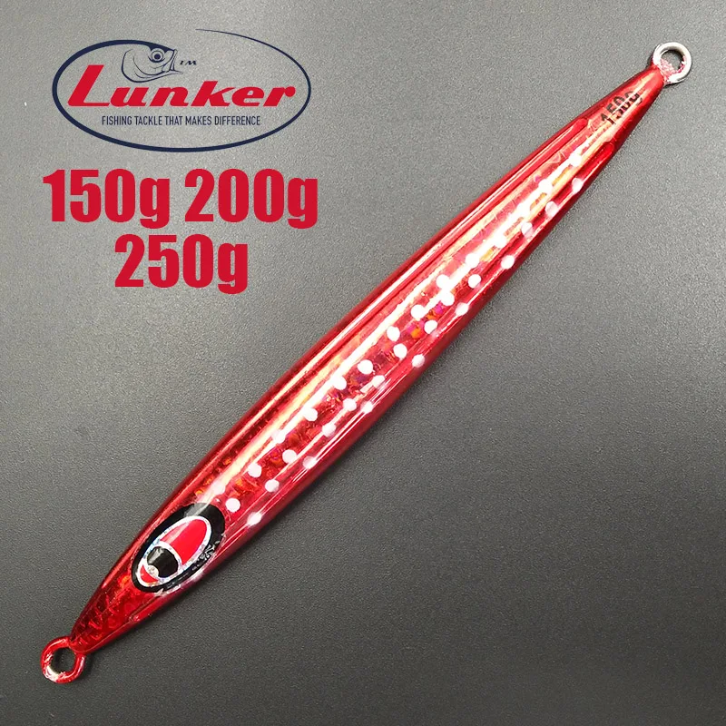Вертикальный металлический джиг Lunker, 150 г, 200 г, 250 г, высокая скорость, быстрая палочка с галькой, светящаяся палочка, соленая вода, море, светящаяся точка