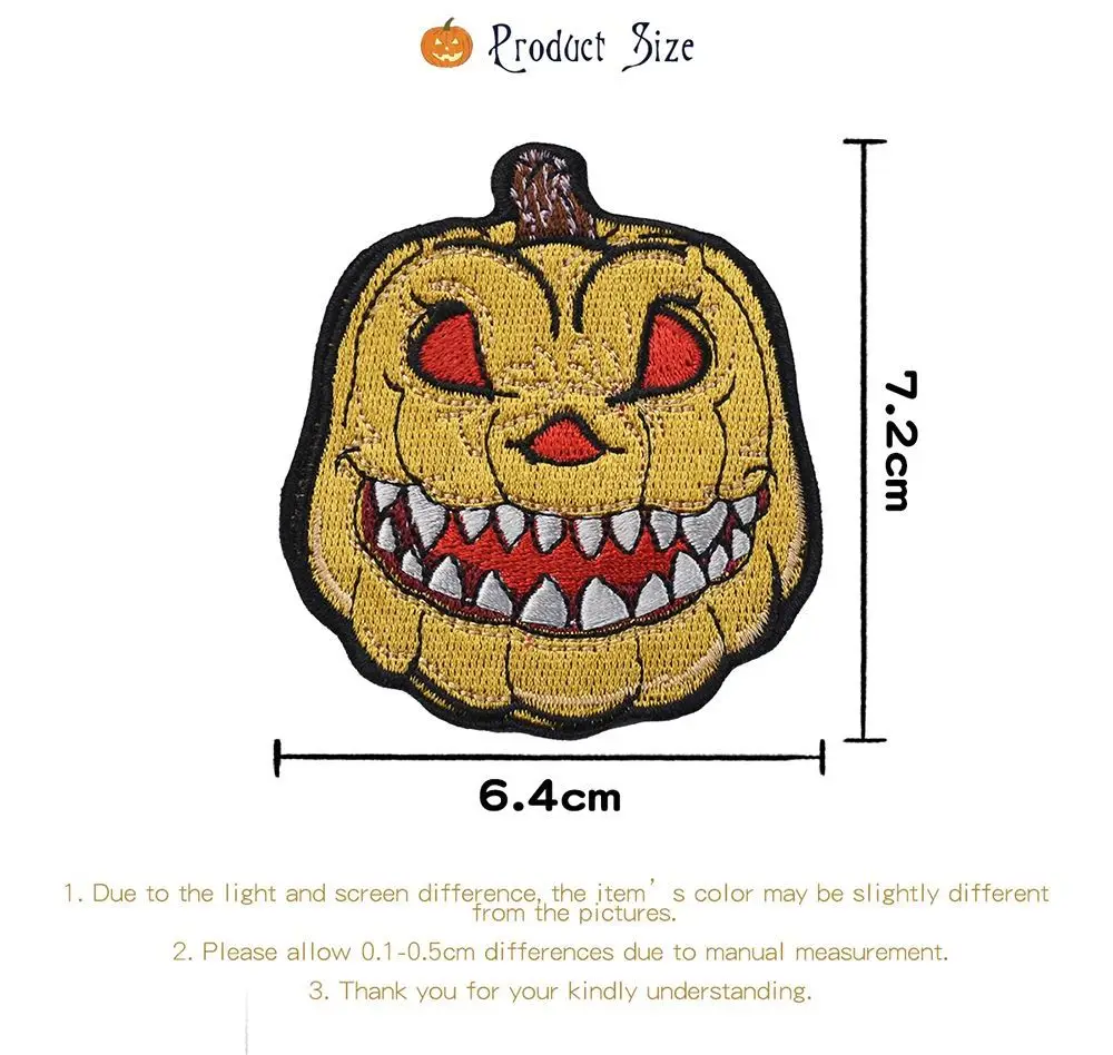 10 шт. в партии мультяшный ужас тыква фонарь для Хэллоуина утюжок на или вышивка