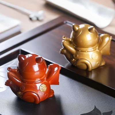 Украшения для чая с изображением кошки на удачу меняющие цвет Креативные