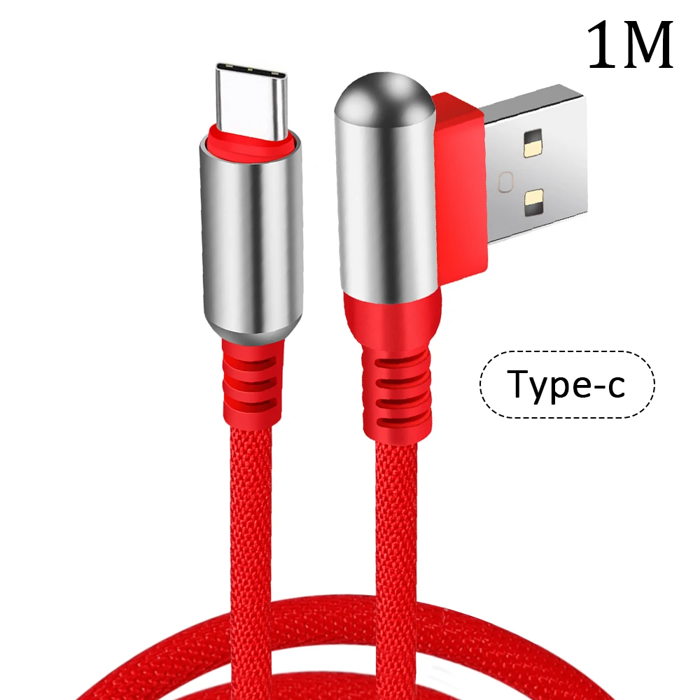 TypeC-Red Type C USBC кабель для быстрой зарядки type-C Micro USB C для iOS локтевой кабель для зарядки мобильного телефона высокоскоростной передачи данных - Color: TypeC-Red