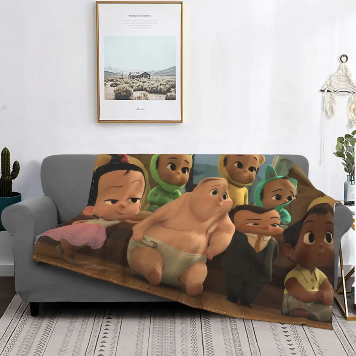 

The Boss Baby Tim Templeton Comedy Movie Blanket Flannel Look Cozy Soft FLeece Bedspread