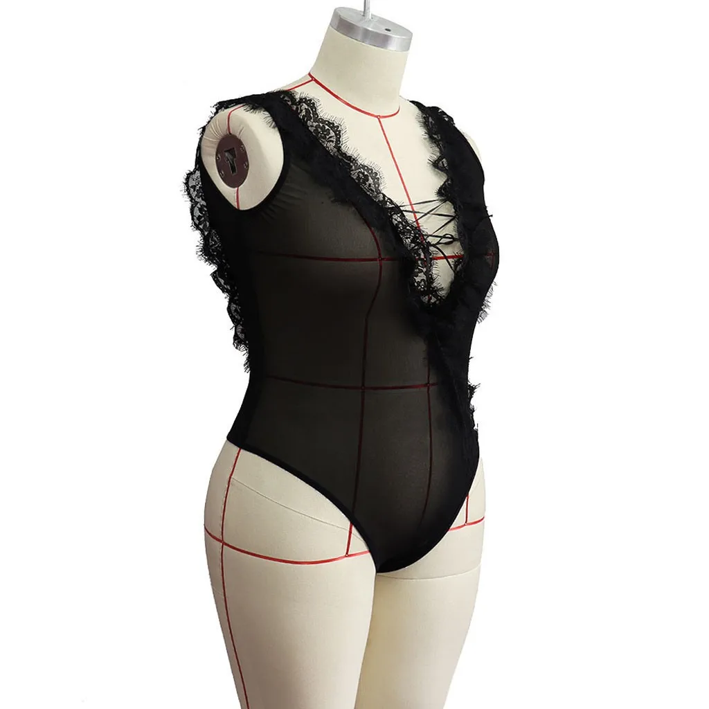 Летний женский эротический сексуальный Babydoll ночное белье Кружевное боди с