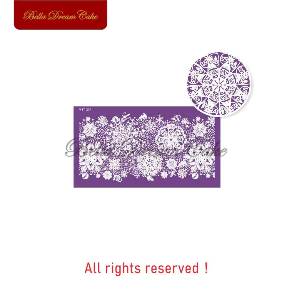 Рождественские снежинки кружева торт трафарет сетки трафареты границы Трафарет