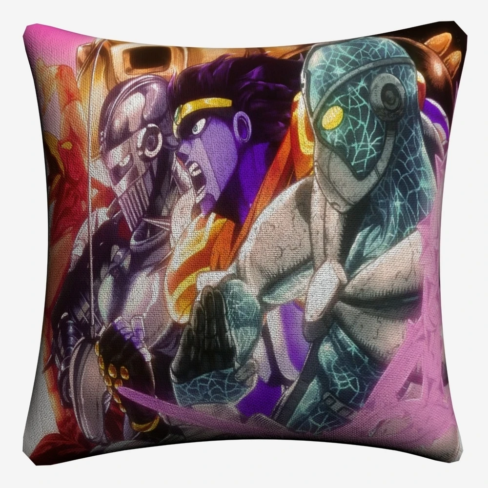 Декоративная льняная наволочка для дивана Dio Brando Jojo с изображением аниме 45x45 см