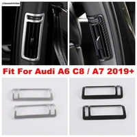 inner pillar b air conditioning ac outlet vent cover trim for audi a6 c8 a7 2019 2022 carbon fiber look matte accessories