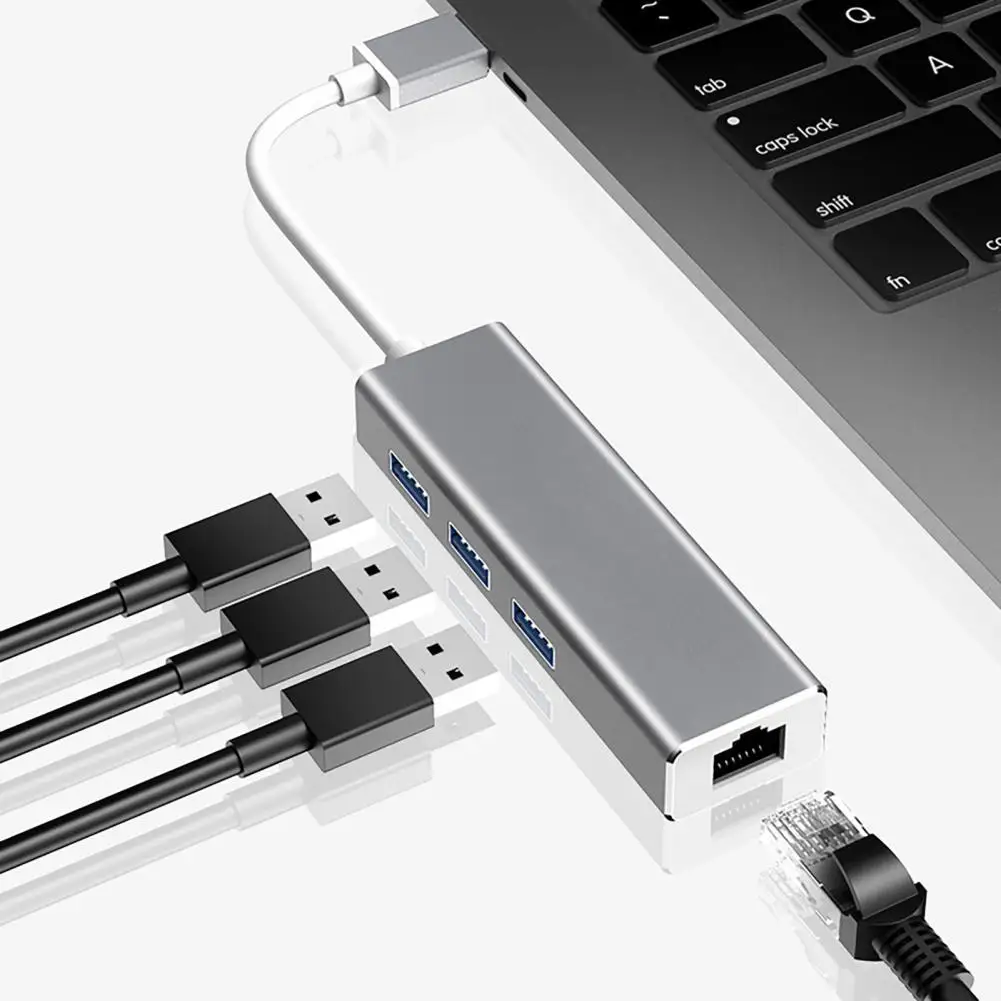 

USB3.0 Gigabit Ethernet Adapter 3 Ports USB 3.0 HUB USB to Rj45 Lan Network Card for Macbook Mac Desktop + Micro USB Charger