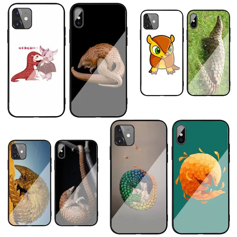 

Pangolin Phone Case Tempered Glass Funda Cover Carcasa For Iphone 11 12 Pro Max X XS XR 12 Mini 6 6s 7 8 PLUS