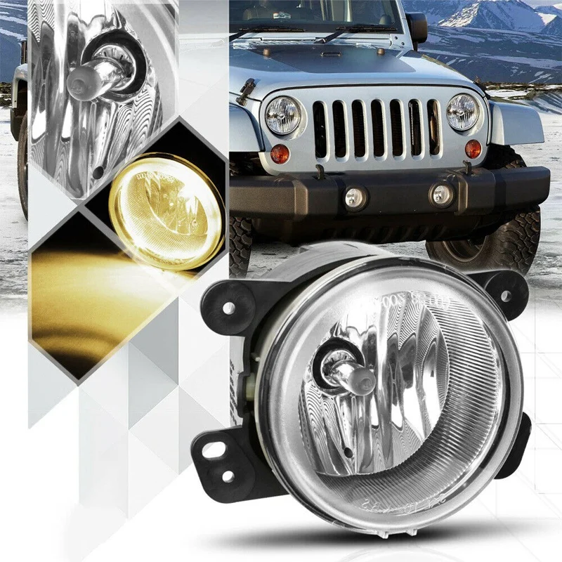Front Bumper Mounted Fog Light Lamp for 2010-18 Jeep Wrangler (JK) Cherokee 2010-19 Dodge Journey Charger Left or Right | Автомобили и