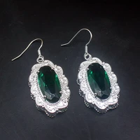 gemstonefactory big promotion unique 925 silver rare stylish green topaz women jewelry gifts dangle drop earrings 20213785